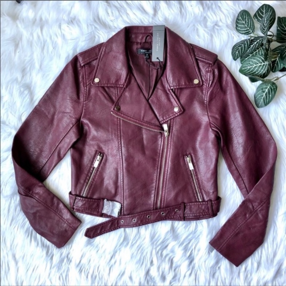 Romeo and Juliet Couture $218 NWT Wine Moto Jacket